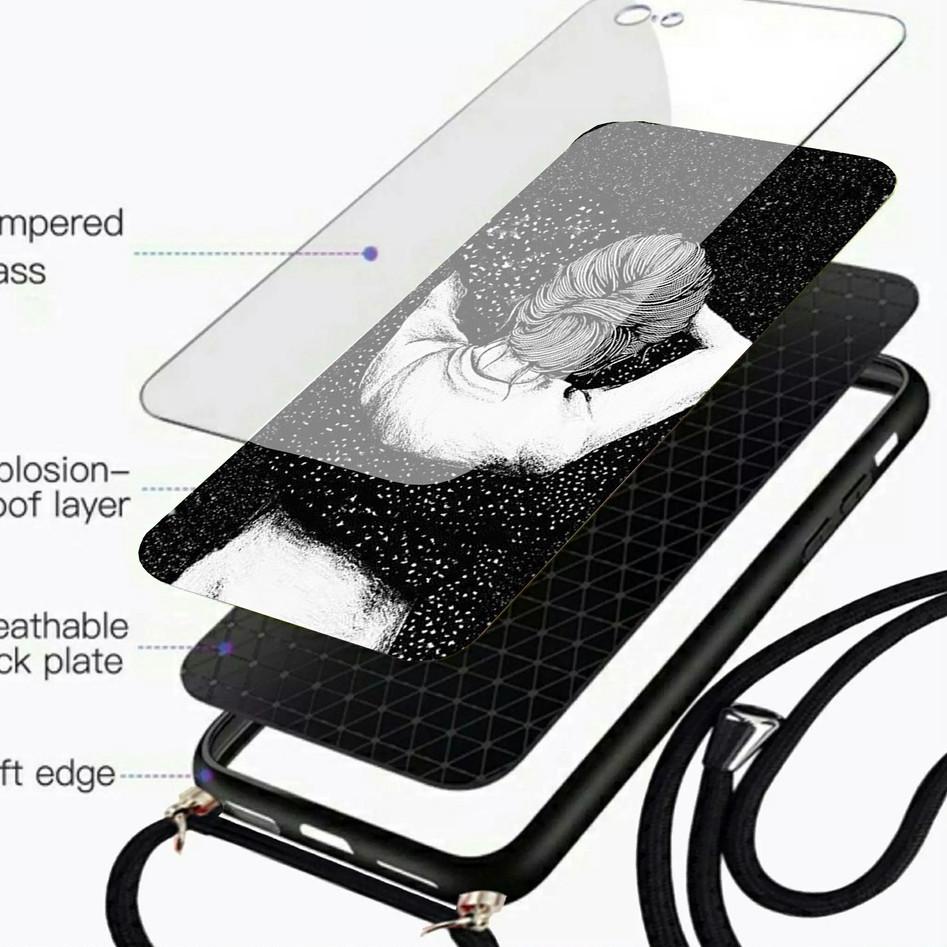 PL#030⭐ [CG128] Softcase Kaca + Tali Oppo A16 - Kesing Hp Oppo A16 - Case Hp Oppo A16 - Casing Hp Op