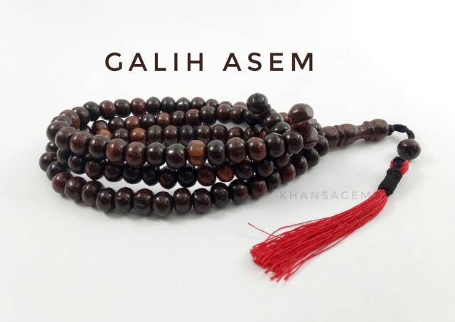 Tasbih Original Kayu Full Galih Asem Dim 8mm 99 Butir Aksesories Keagamaan Ibadah Dzikir Fashion Muslim