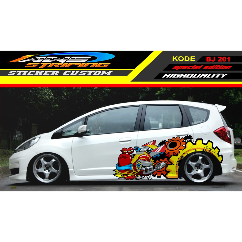 STIKER MOBIL HONDA JAZZ / DECAL STICKER MOBIL JAZZ, BRIO, AGYA, AVANZA / STICKER MOBIL