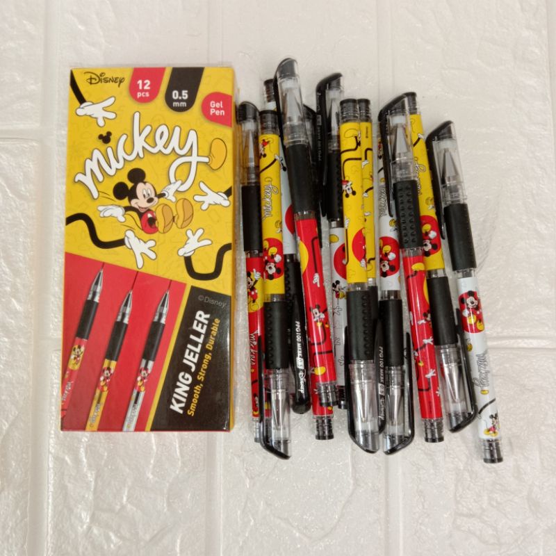 

Pulpen / Bolpoin gel hitam Disney Mickey