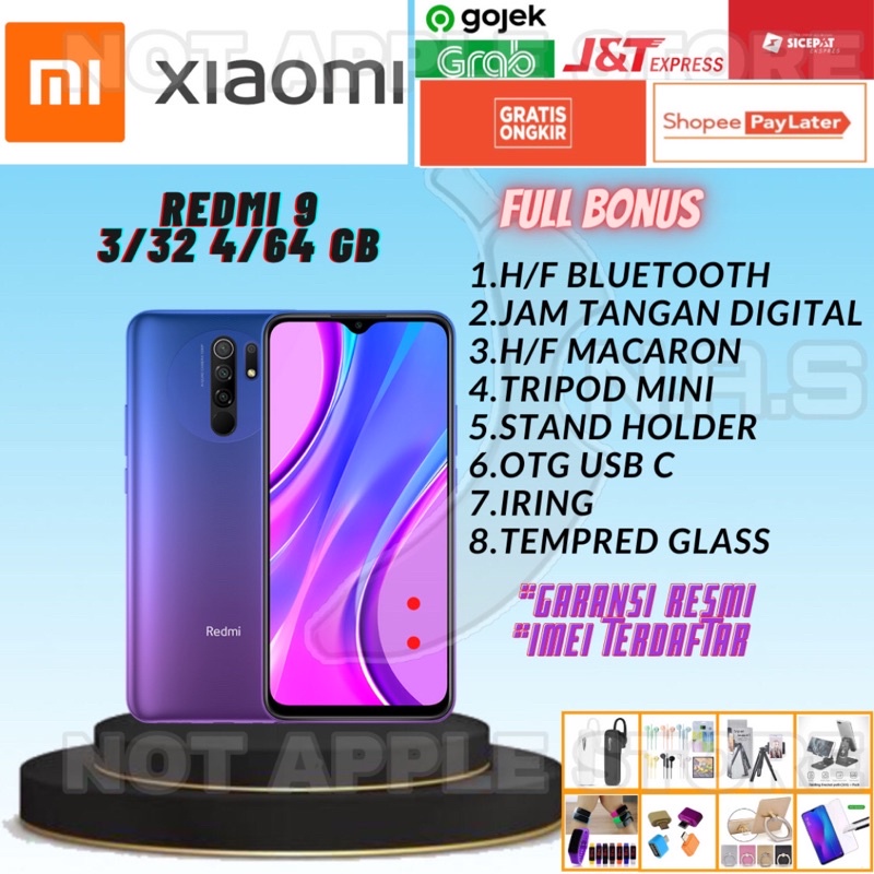 XIAOMI REDMI 9 RAM 3/32GB 4/64GB NEW BARU GARANSI RESMI