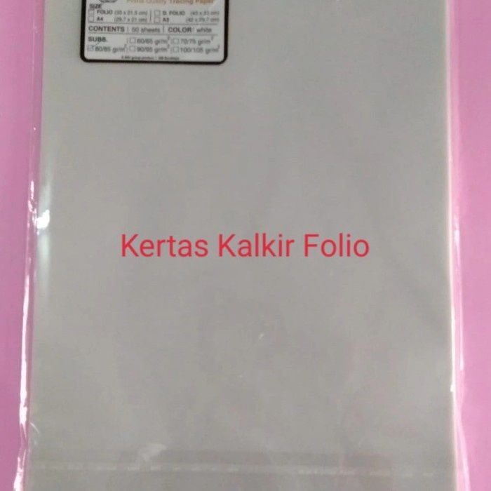 

Kertas Kalkir A4 / F4 Folio - 80/85 grm Tracing Paper
