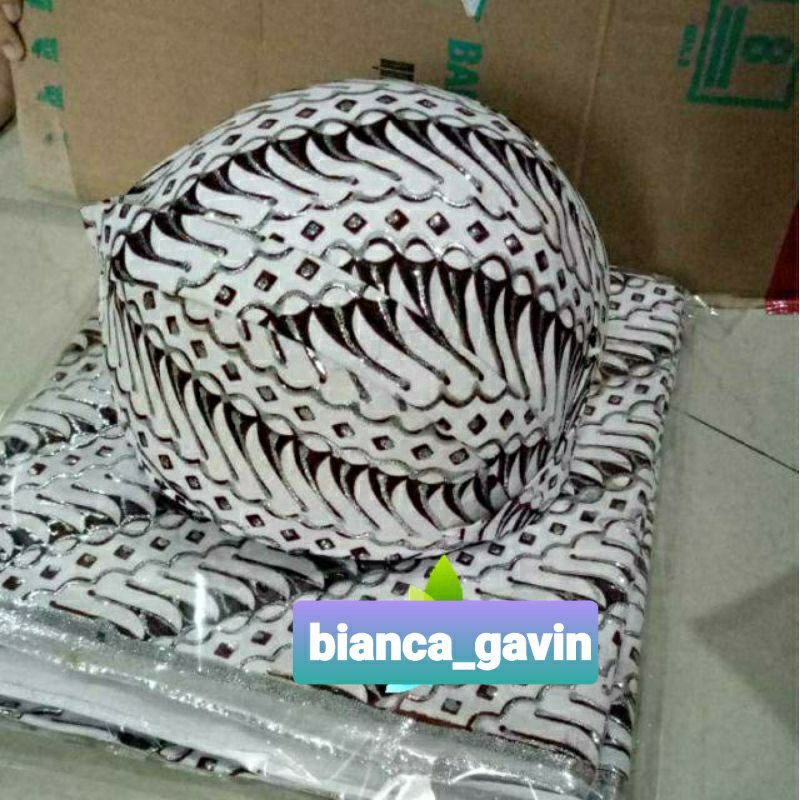 Kain Jarik Prada Pengantin (Isi 2) + Blangkon, Motif Parang Canting