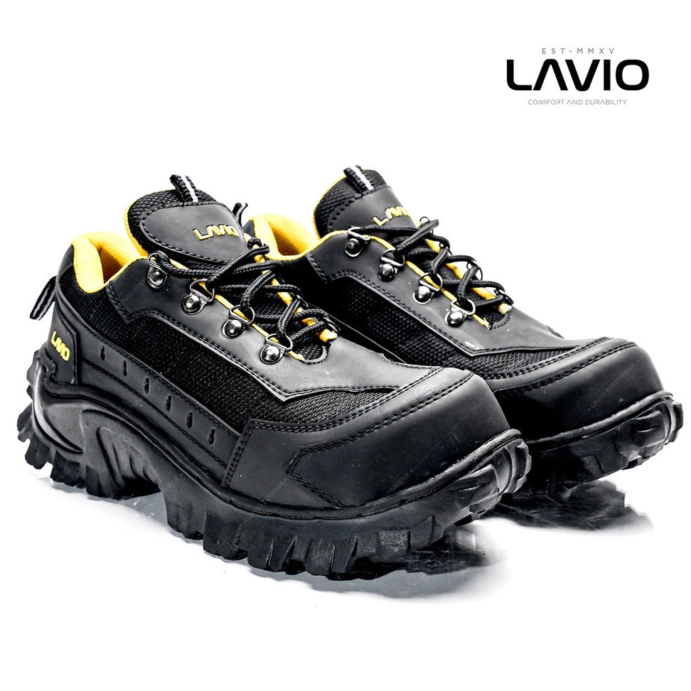 Sepatu Safety Boots Pria Dewasa Kekinian Lavio Coven Black Series