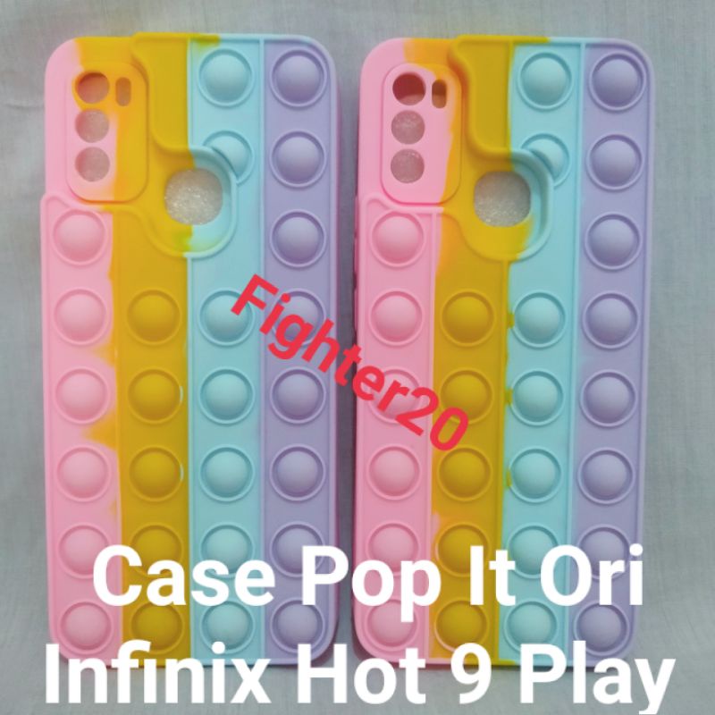 Casing Infinix Hot 9 Play Case Infinix Hot 9 Play Kesing Hp Infinix Hot 9 Play Softcase Pop It Rainb