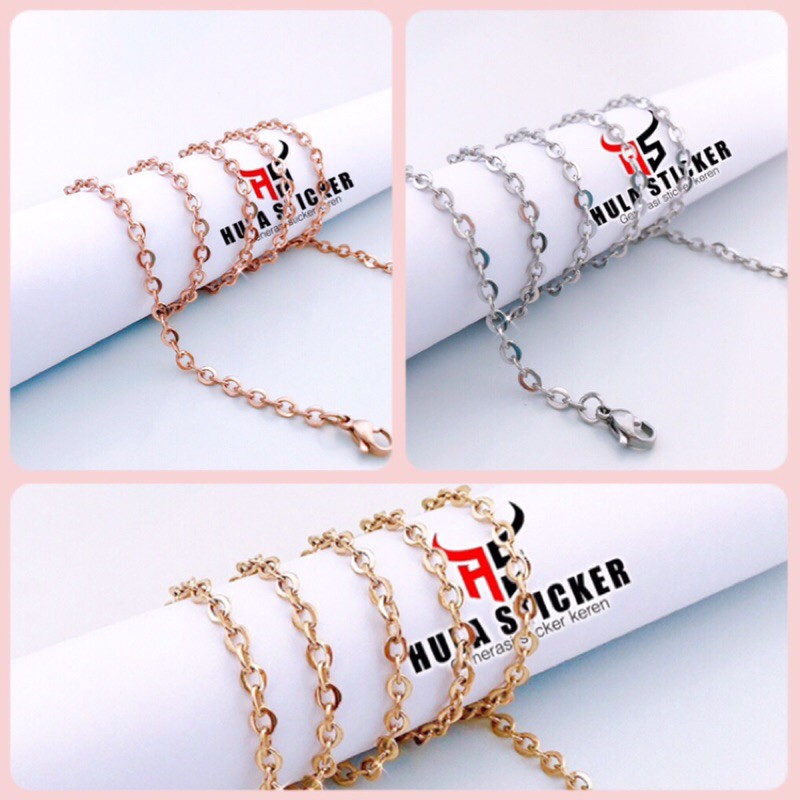 Kalung Titanium Import Stainless 316L - Kalung Rantai Titanium NURI KACA/ NURI TEBAL