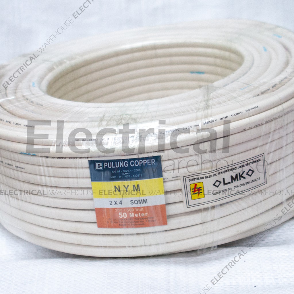 Kabel Listrik NYM 2x4mm2 PULUNG Meteran ( 2x4mm 2x4 mm 2 x 4 mm2 )