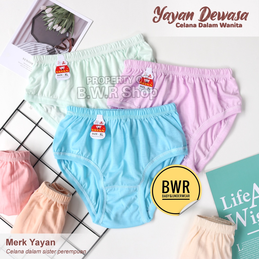 [ 6pc ] CD YAYAN DEWASA MUDA Karet Kerut / Celana Dalam Sister Jumbo Murah Berkualitas | Bwr