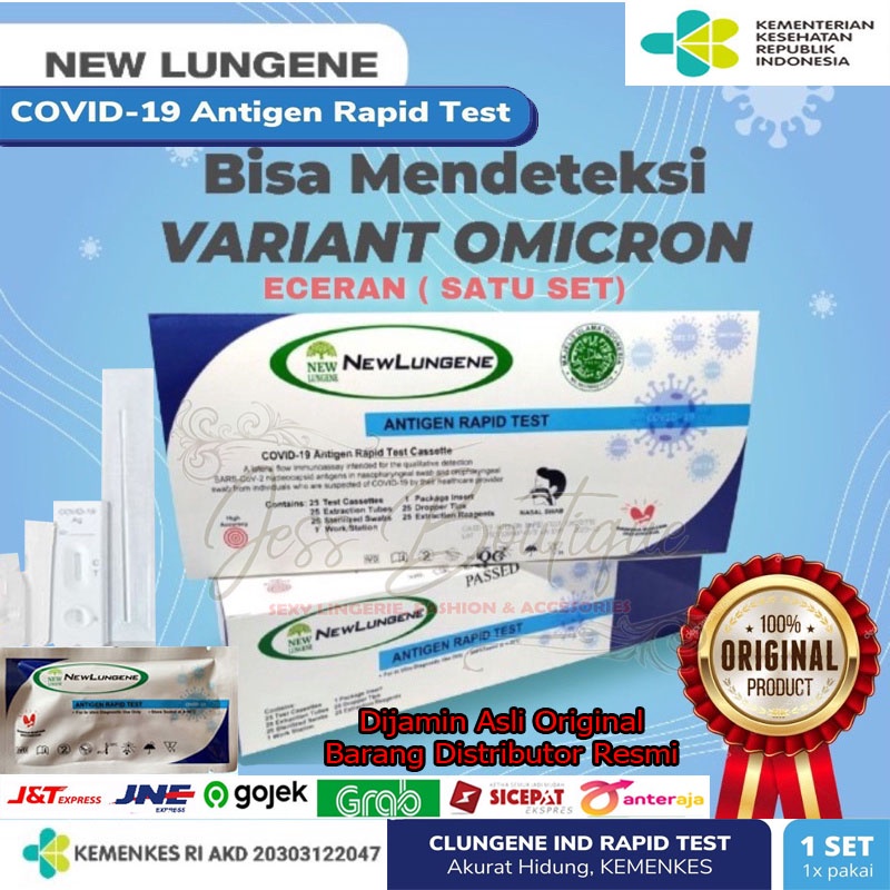 Jual New Lungene Biru Rapid Test Alat Antigen Omicron Per Set Satuan ...