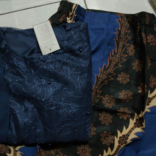 (termurah - Ori & Real Pic! Busui_6 Warna) Batik Couple Andhini Kebaya Couple Brukat Anabel - Bs073