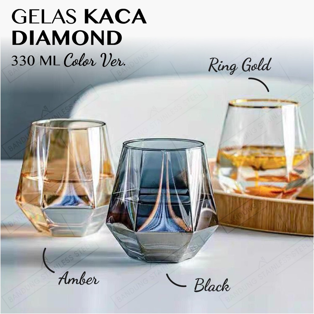 gelas kaca 300ml warna mojito wiski whiskey cocktail kopi teh jus cantik unik drinking glass