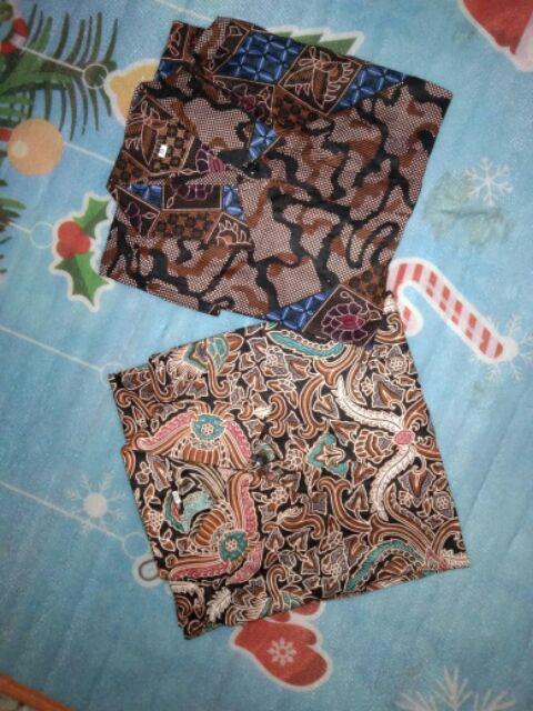 Bswart Batik Hrb026 Kenongo Hem Pendek Padi Pekalongan M L Xl Batik Pria Murah Modern