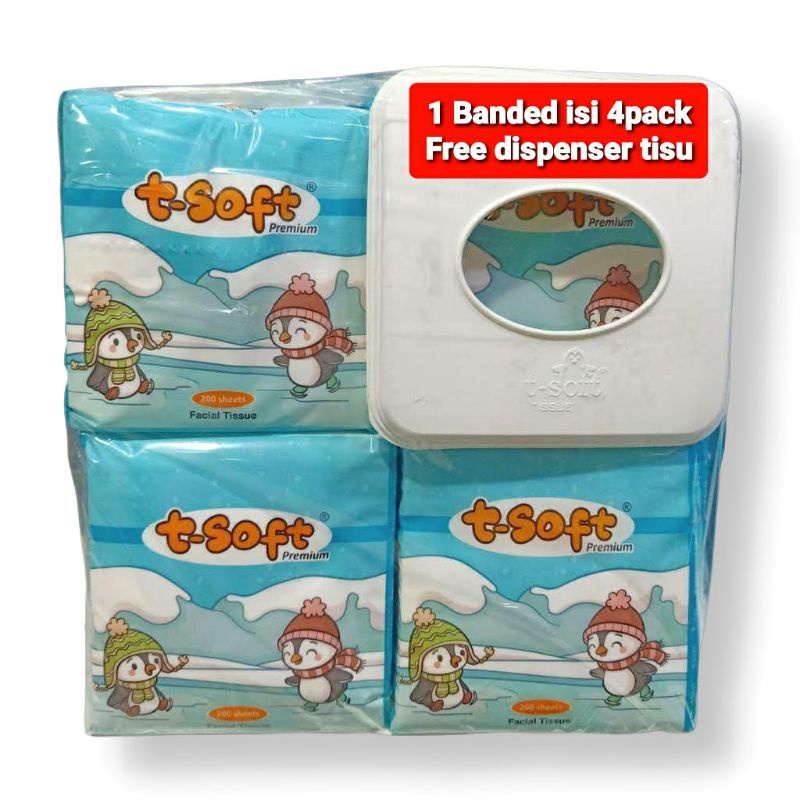 Tissue T-soft Premium Pop Up 200s 2ply Tisu Kotak Meja Makan