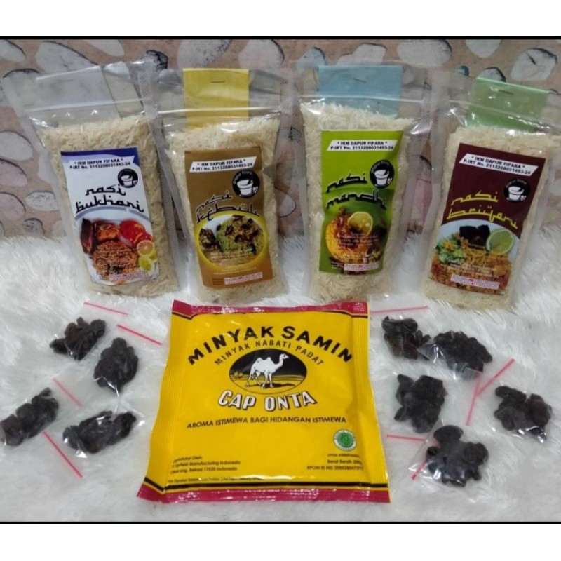 

Paket 4 Varian Nasi Kebuli Minyak Samin 200gr (free kismis)