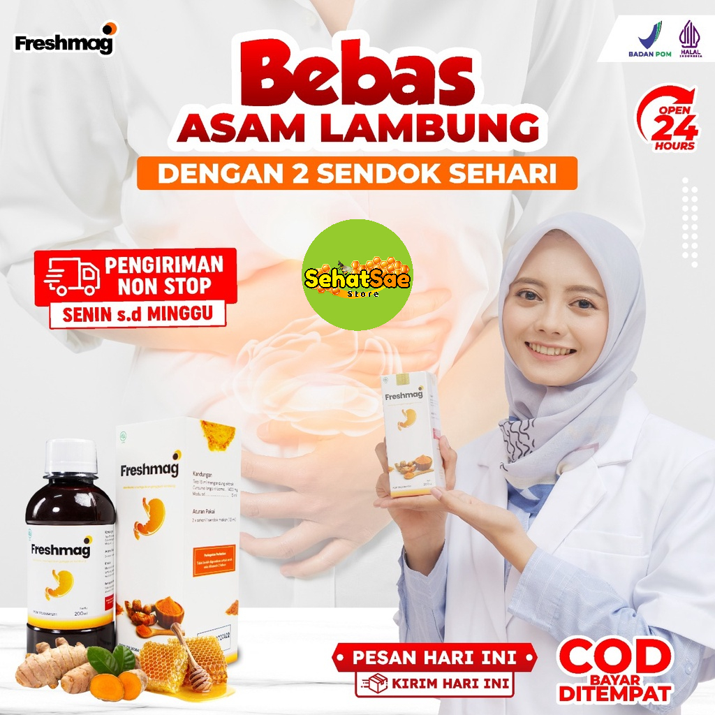 Freshmag 100% Original - Madu Herbal Solusi Asam Lambung Maag Kronis Akut &amp; Gerd Penambah Nafsu Makan Perkuat Organ Pencernaan Atasi Mual Muntah Magh Maag Lancarkan Sirkulasi Darah Fresh Magh Fresmag Presmag Fresh Maag Isi 200ml