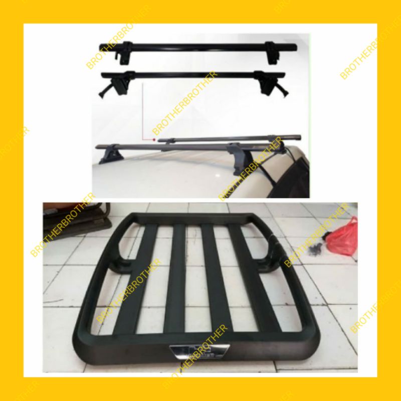 Paket Rak Rack Kaki Jepit Body Mobil Calya Sigra Roof Rack Universal