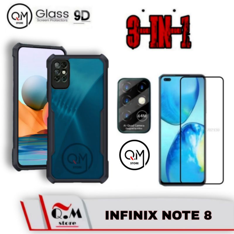 PROMO 2-IN-1 Case INFINIX NOTE 8 Soft Proof Transparan Clear Slim Armor SockProof Pelindung Belakang