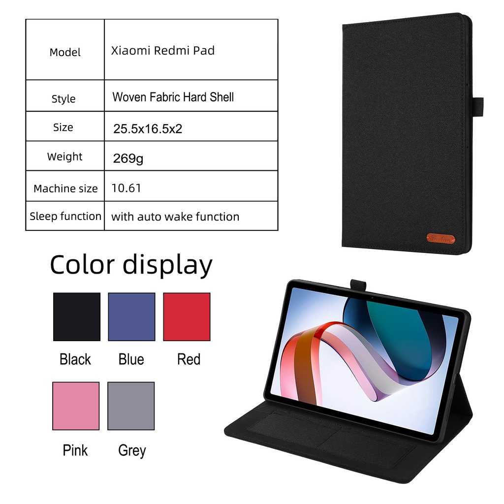 Flip Case Dompet Kulit Tekstur Anyaman Stand Slot Kartu Untuk Xiaomi Redmi Pad (2022) 10.61 &quot;VHU4254IN 5G