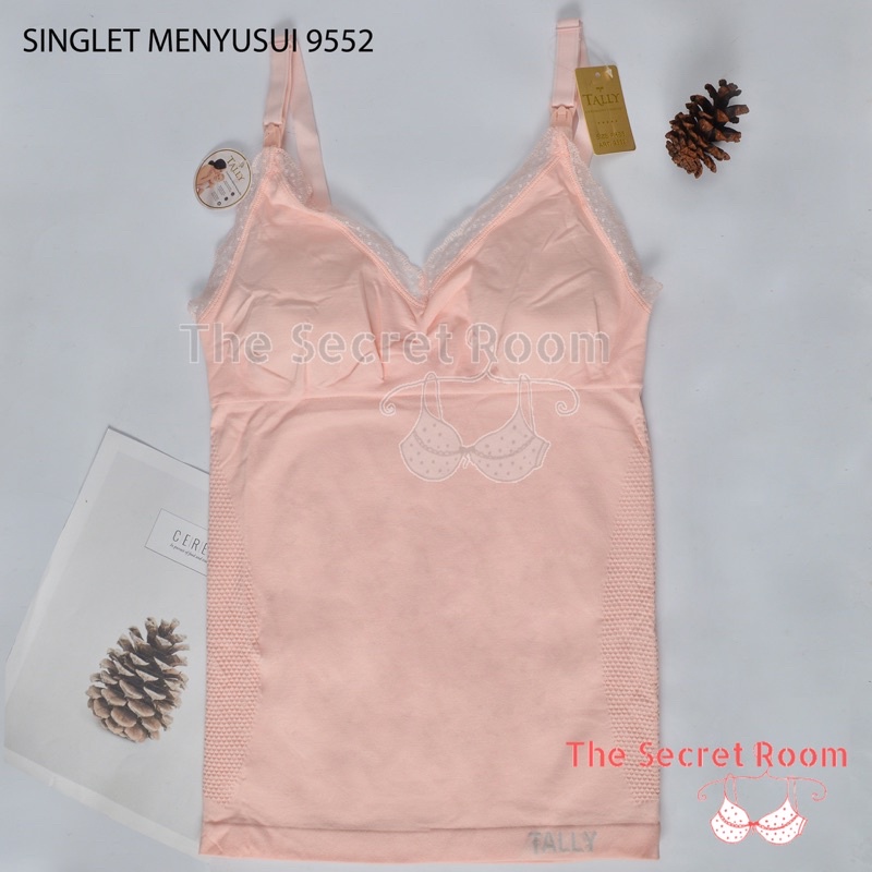 TALLY SINGLET TANK TOP MENYUSUI 9552 I FREE SIZE I FIT TO L I BAHAN RAJUT I CUP B