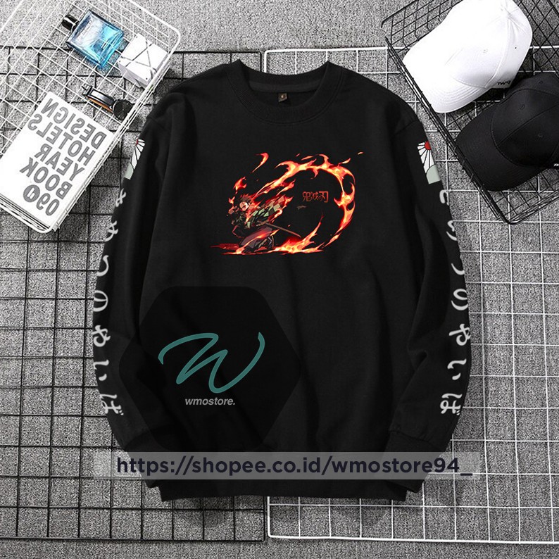 Jaket Sweater Kimetsu No Yaiba Tanjiro Crewneck Terbaru Terlaris 2021