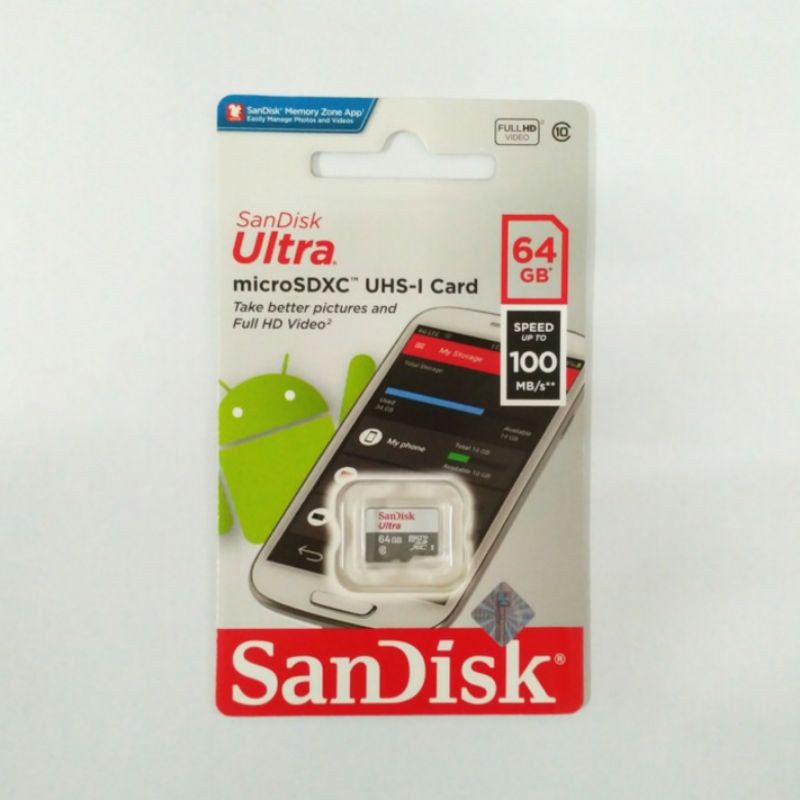 Sandisk Ultra Memory Micro SD 64GB 100Mb/s