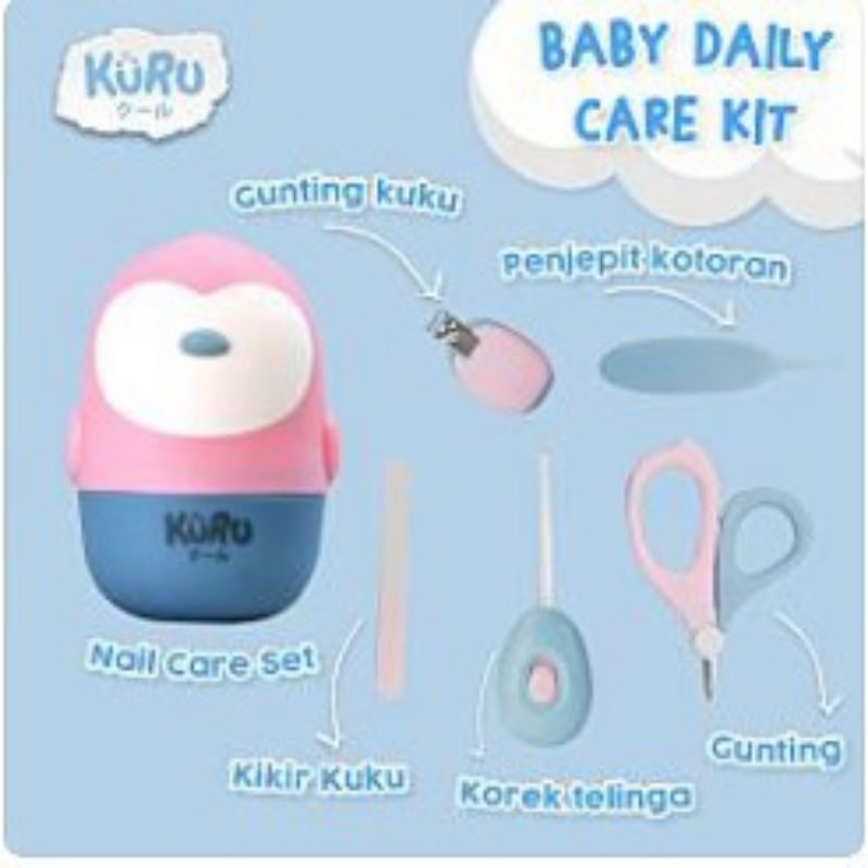 Kuru Baby Nail Care Manicure Set 5in1 Gunting Kuku Bayi Set + Case Nail Clipper Grooming Set Bayi dan Pembersih Telinga Kuping Bayi