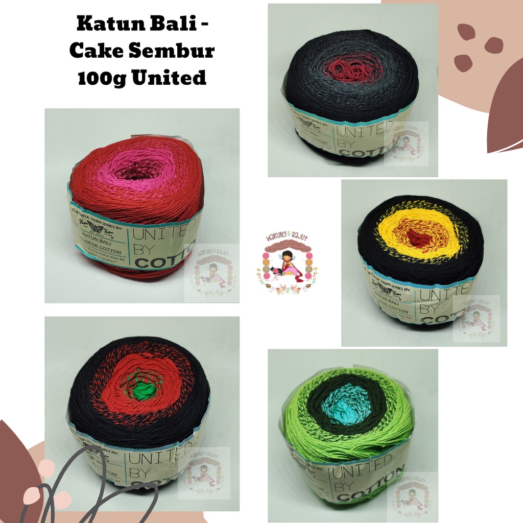 Benang Rajut Katun Bali - Cake Sembur 100gr United