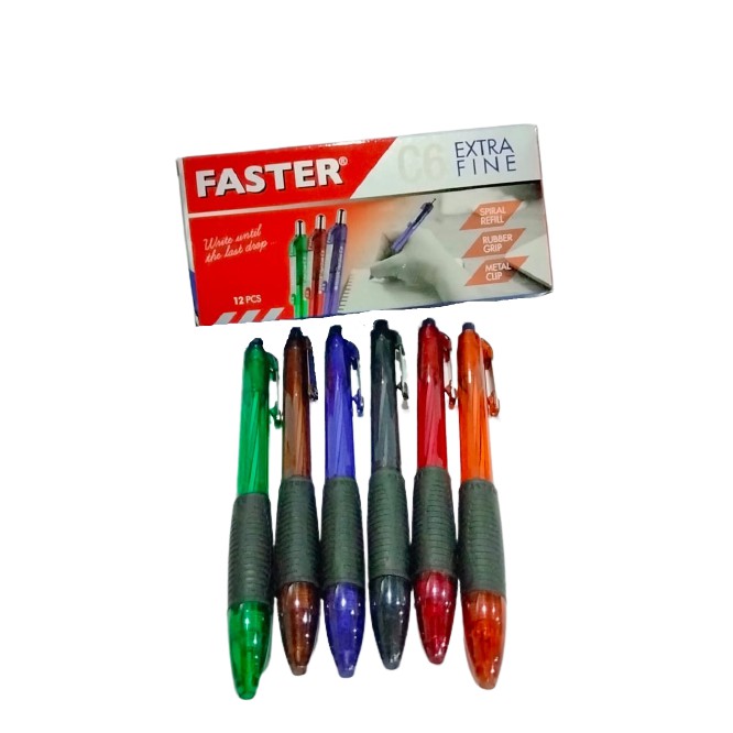 

Faster Ballpoint/Pulpen C6, 0.7mm- Black & Blue