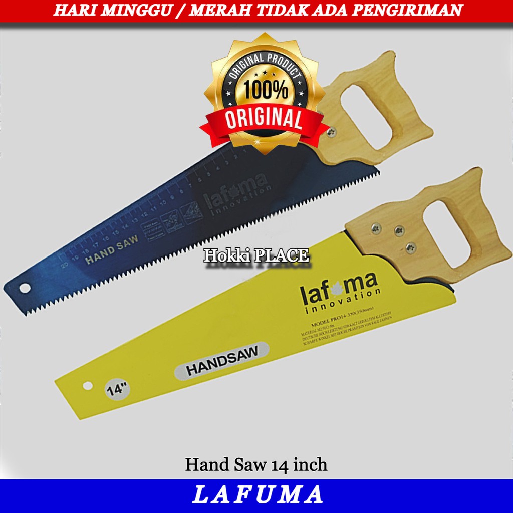 GERGAJI KAYU 14 INCH LAFUMA GERGAJI TANGAN GAGANG KAYU HANDSAW GERGAJI GOROK GERGAJI TANGAN