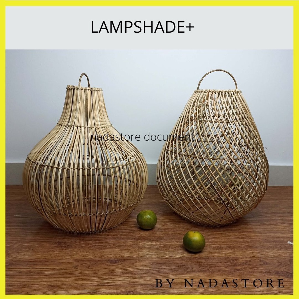 LAMPSHADE RATTAN / LAMPION ROTAN / KAP LAMPU RUSTIC MATERIAL RATTAN HANDMADE BY NADASTORE