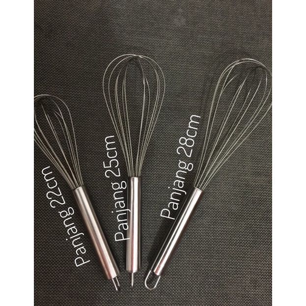 Balloon Whisk Egg Beater Pengocok Pengaduk adonan Stainless