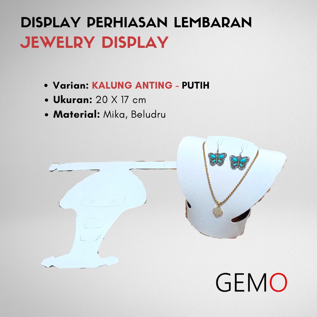 Dudukan Display Perhiasan Lembaran - Cincin, Anting, dan Kalung  Tempat Seserahan Nikah Unik Murah