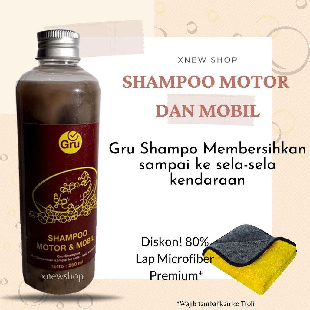 SHAMPO GRU MOBIL MOTOR GRU SHAMPOO Original PREMIUM/Shampo kendaraan Termurah COD