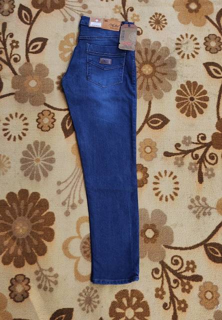 (33-38) Celana Jeans Pria / Cowok Panjang Model Pensil Biru Murah