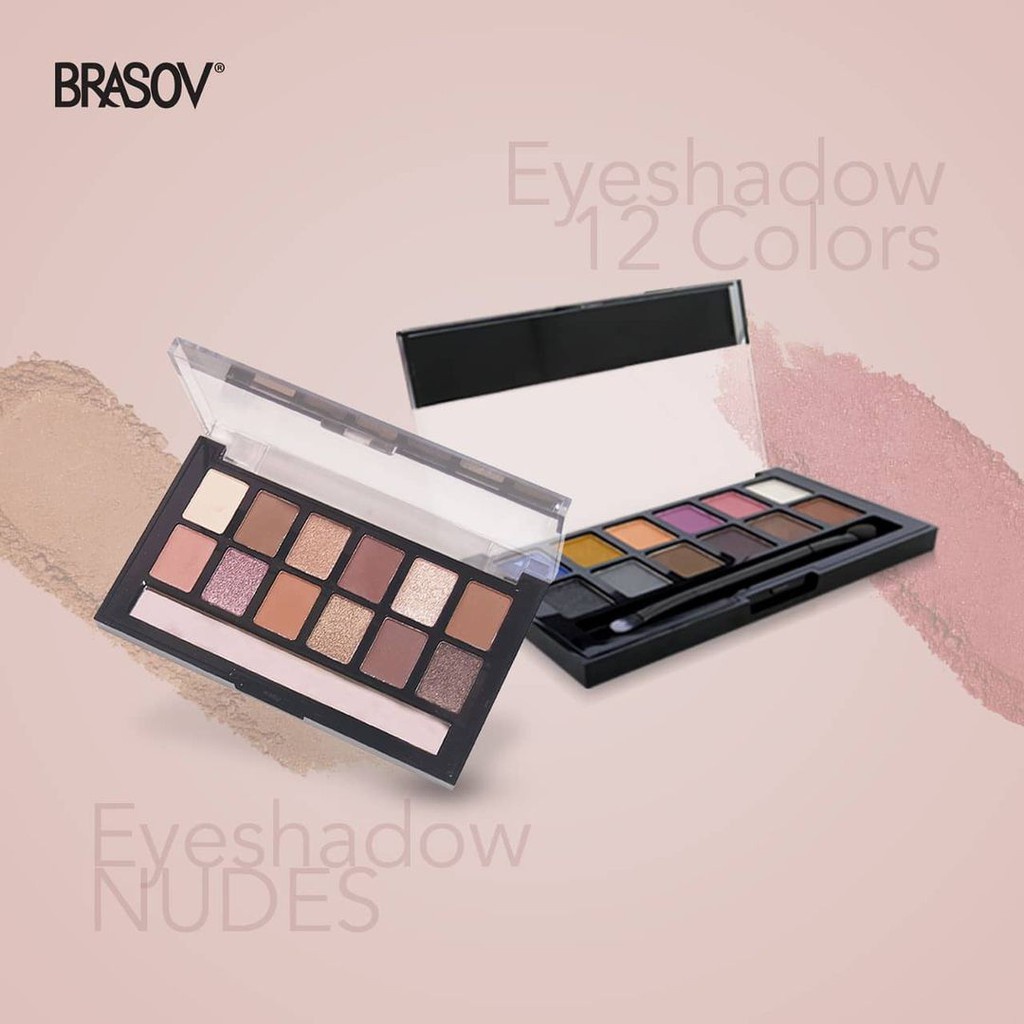 ❤ RATU ❤ Brasov Eyeshadow Nude 12 Colors | Palet Eye Shadow Make Up BPOM✔️