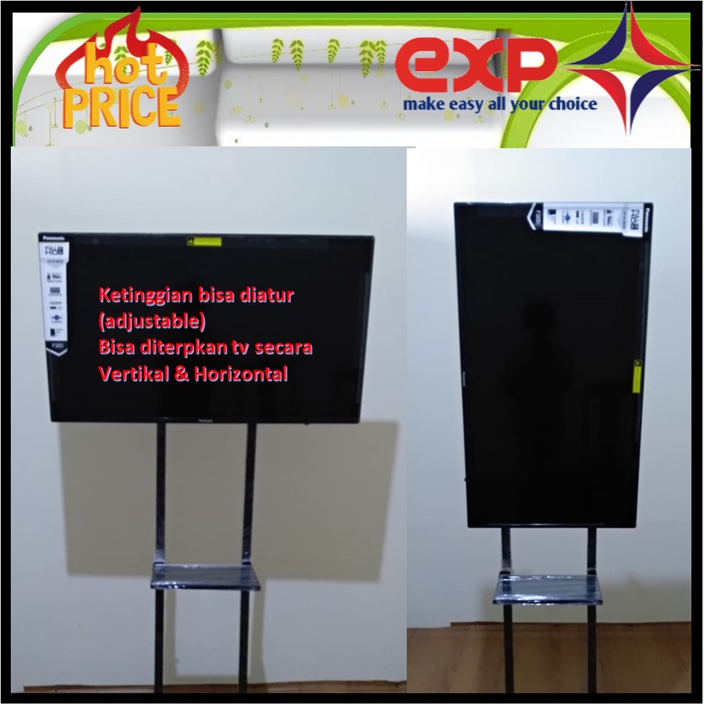 Garansi cocok!!! Bracket TV Standing 32&quot; s/d 65&quot; TOSHIBA pakai RODA KOKOH 100% BESI MURNI