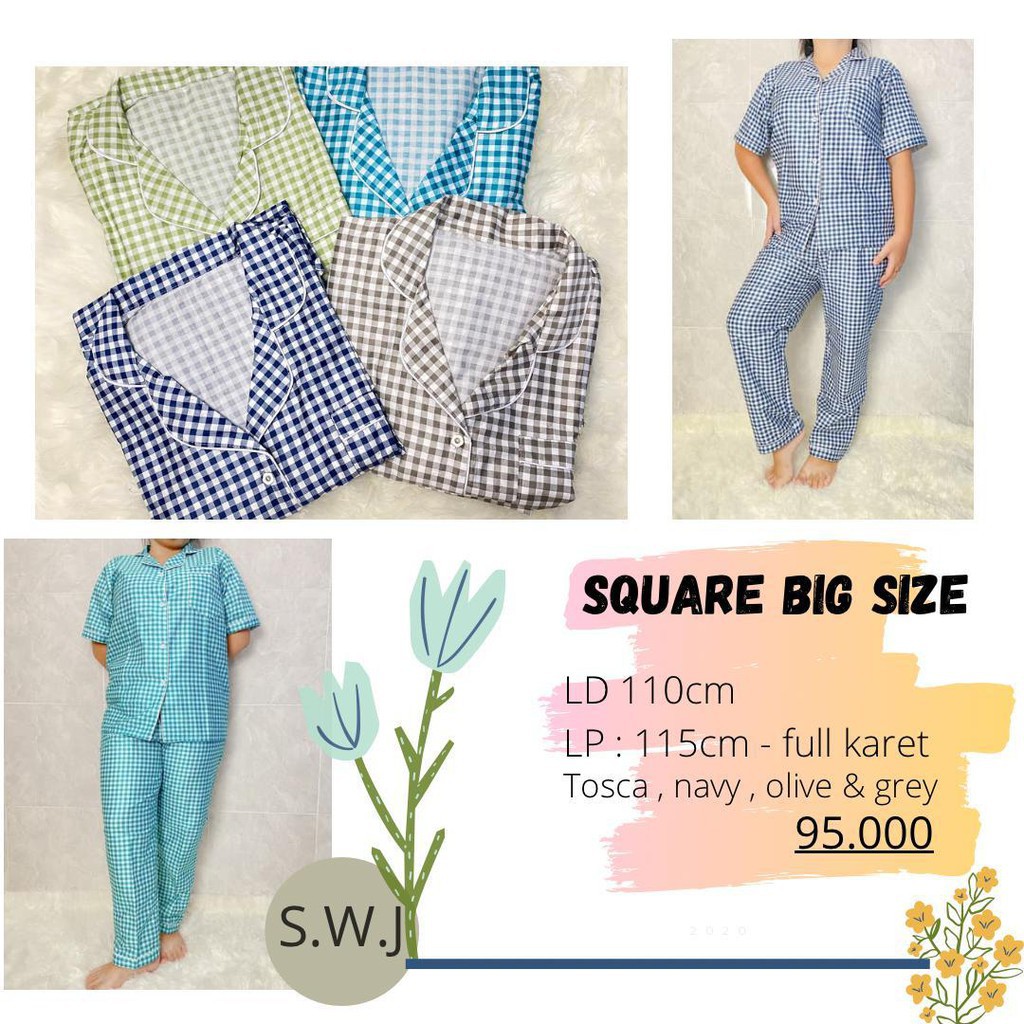 Square set (XL SIZE) catoon japan - setelan Baju tidur / Piyama wanita / pajamas korea / daily set