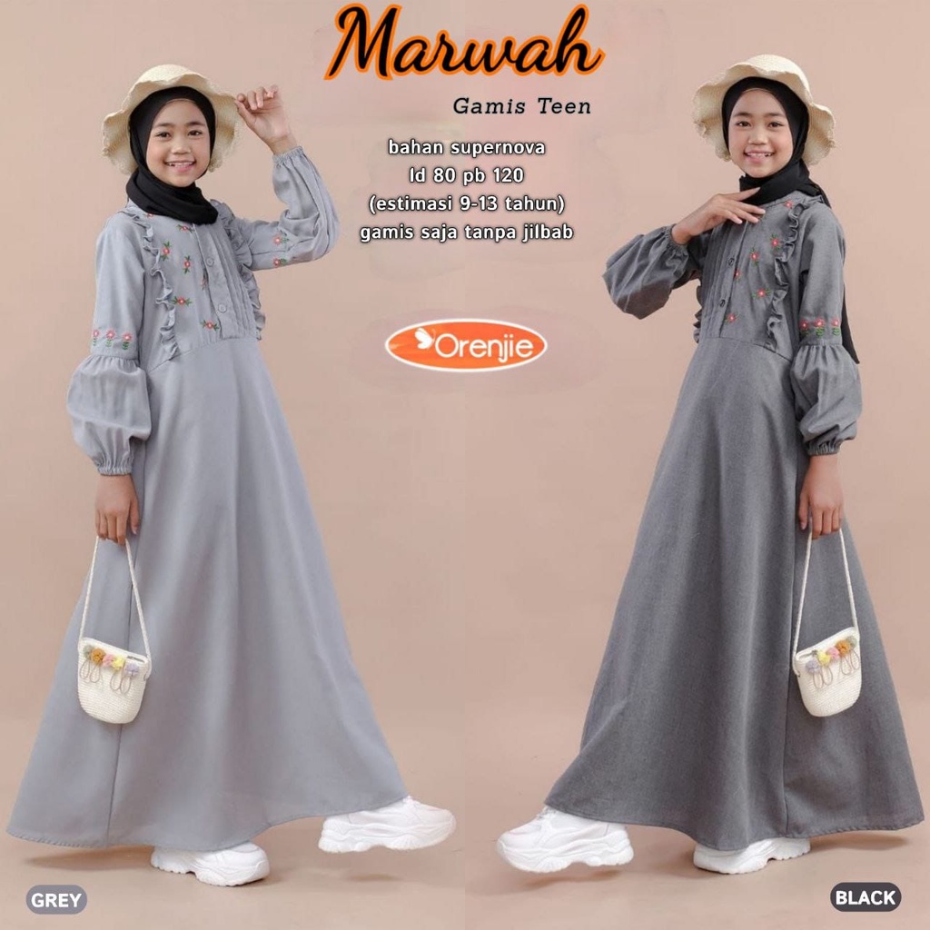 MARWAH GAMIS ANAK BAJU MUSLIM ANAK SYARI BAJU MUSLIM