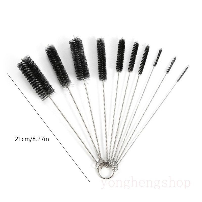 10pcs/set Rumah Sikat Pembersih Nilon Set Tabung Reaksi Botol Sedotan Alat Cuci Cleaner Tabung Pipa Alat Pembersih Keyboard Brushes