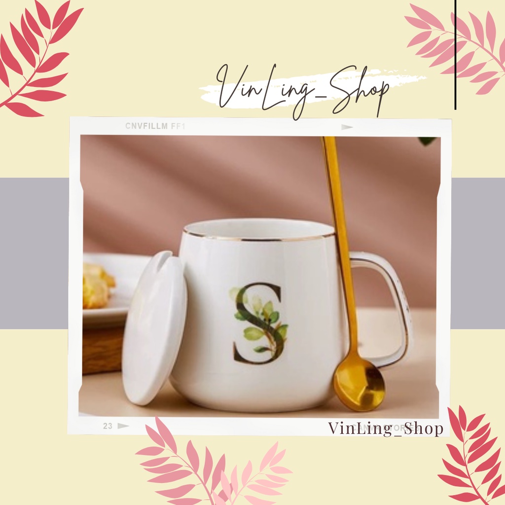 OONA Initial Glass souvenir hampers gelas teh marble elektrik pemanas keramik couple lucu aesthetic 