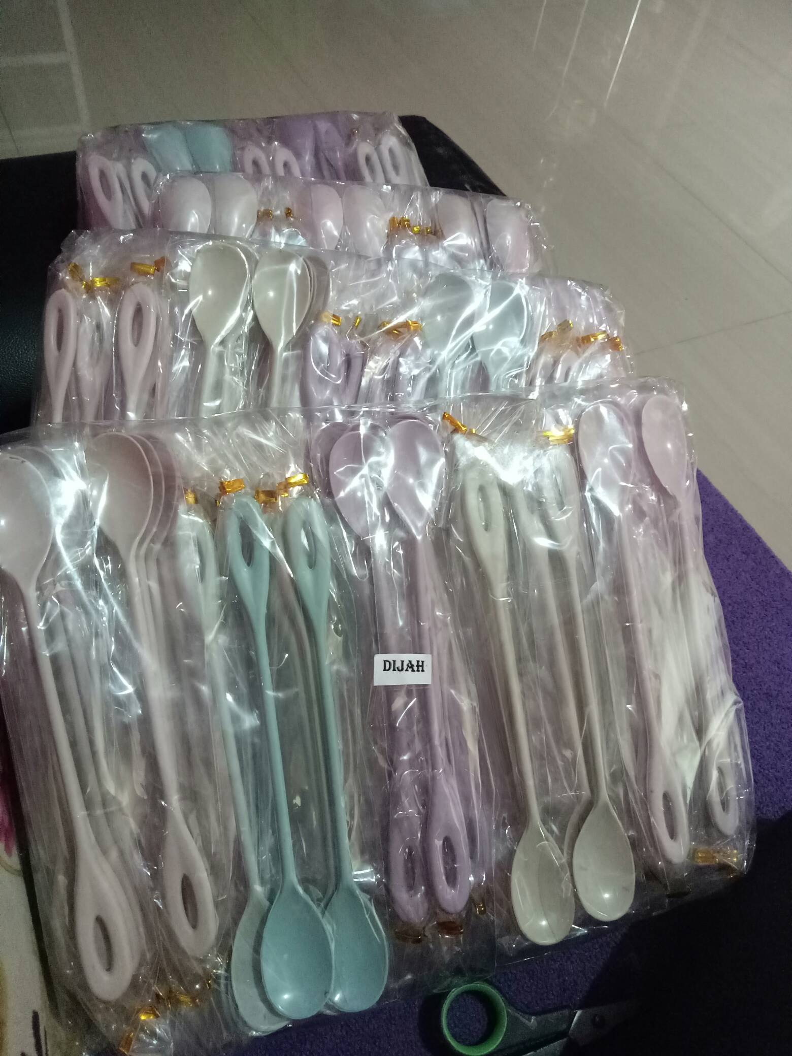 (isi 100) Bro Souvenir Sendok Jus Es Teh Hangat Plastik Melamin Warna Panjang Murah