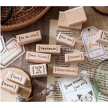 Wooden Stamp - Vintage English Word Phrase Series