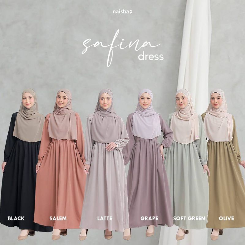 NAISHA OFFICIAL - Safina dress naisha READY / dress premium /  dress tali | dress crinkle premium dress halus | dress | dress terlaris | gamis terlaris | dress terbaru dress hitam dress kondangan gamis umroh gamis lebaran | baju lebaran | gamis idul fitri