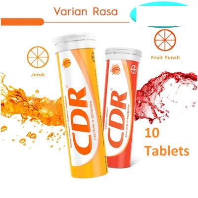 CDR 10 TABLET EFFERVESCENT CELUP AIR HALAL READY Vitamin C 1000 Mg D 300 IU B6 Zinc Calsium Terjamin