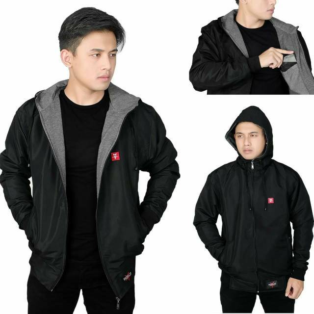 Jaket Taslan Waterproof Original Rebel ID / Jaket Pria Waterproof / Jaket Taslan / Jaket Pria