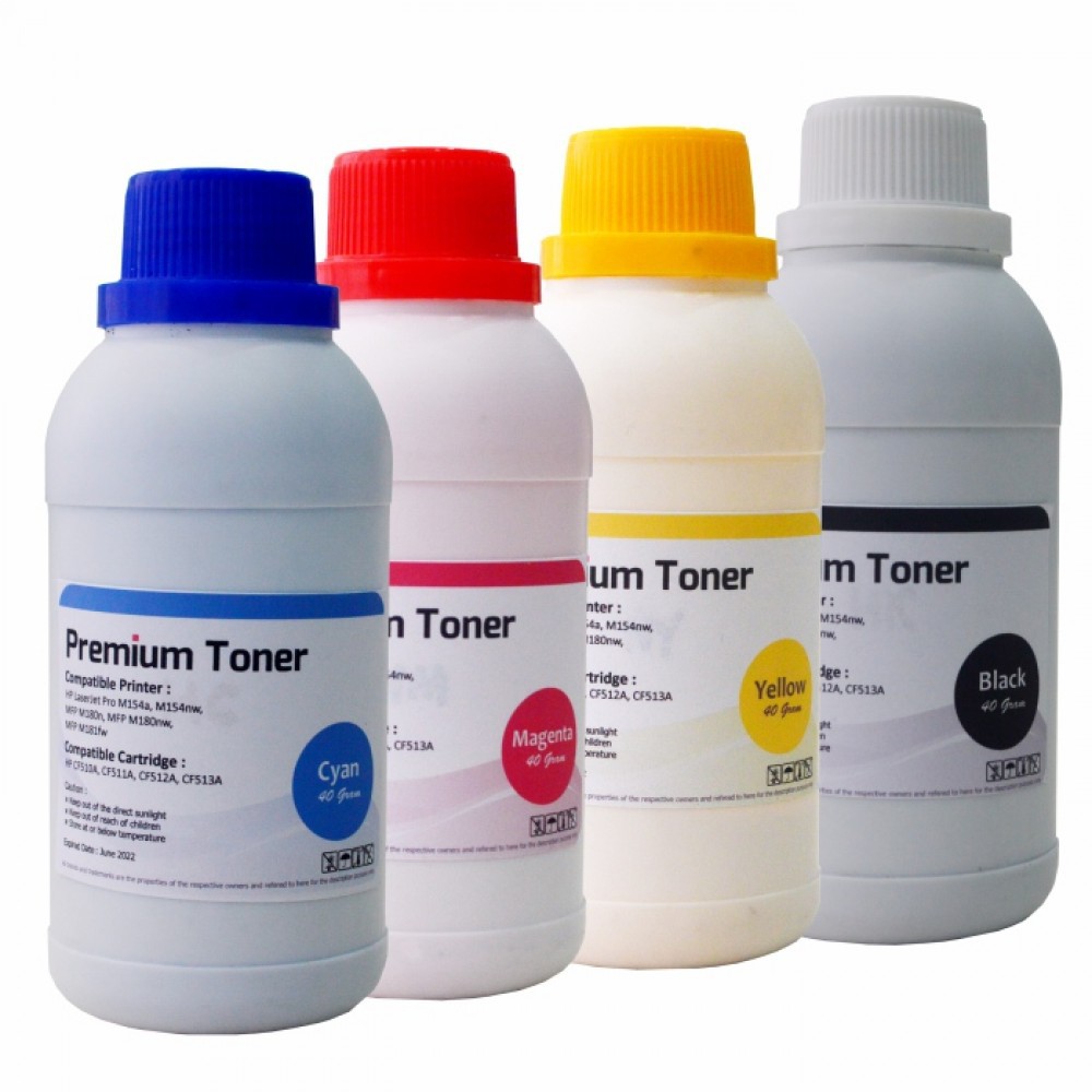 Serbuk Toner HP 204A CF510A CF511A CF512A CF513A Black Cyan Magenta Yellow Refill Printer M154a M180