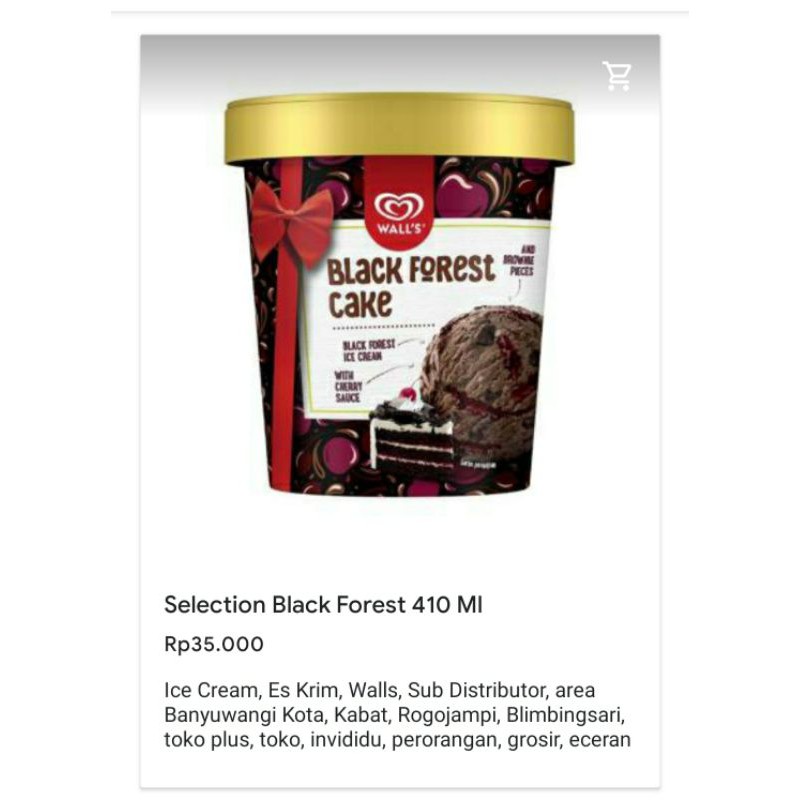 

Ice Cream / Es Krim Walls Selection Black Forest Banyuwangi