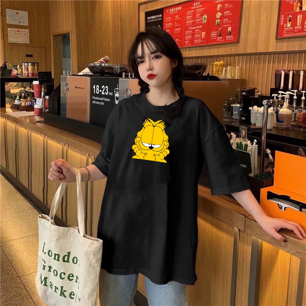 Kaos Oversize Wanita Korean GARFIELD Jumbo XXL LD 120