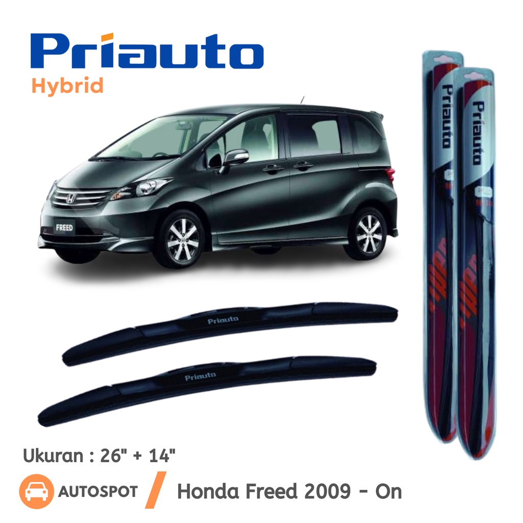 Wiper Priauto Hybrid Blade Honda Freed 2009 - On ( 26" + 14" )