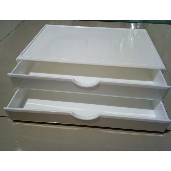 Tempat Makeup Akrilik 2 Drawer Large Size Import NHAD01CL